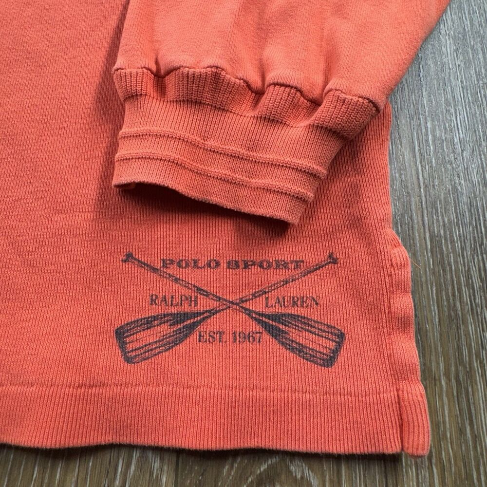 Vintage Polo Sport Ralph Lauren Rowing Shirt Mens L Orange Turtleneck Hong Kong